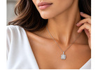 Platinum 950 Square Diamond Necklace for Women